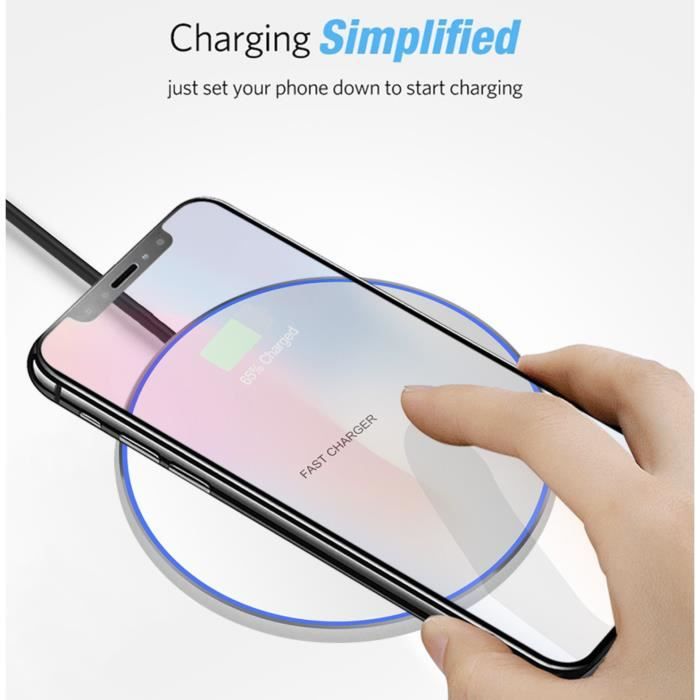 Chargeur sans Fil Rapide 10W, Chargeur à Induction Rapide Qi