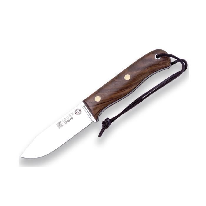 Couteau de sport -Campero- Joker CN118, Mango Noyer, lame de 10,5 cm en acier Böhler K720, fourreau en cuir brun, Outil pour la