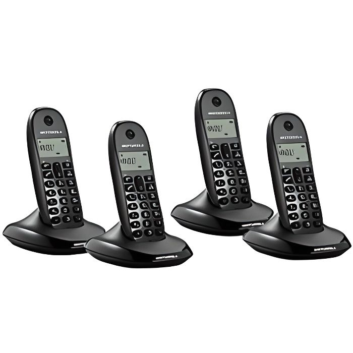 Téléphone Sans Fil Motorola C1004 (4 pcs) Noir