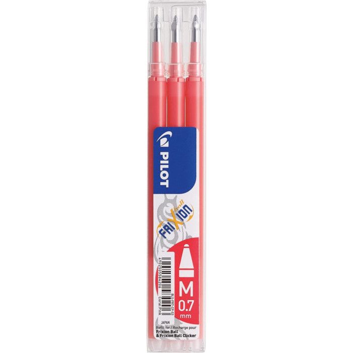 Set de 3 Recharges pour roller FRIXION BALL BLS-FR7 rose corail