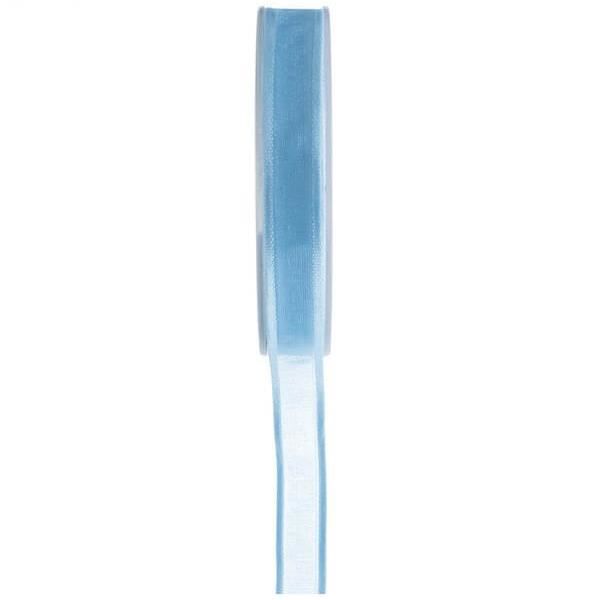 Ruban organdi bord satin bleu ciel 6mm x 20m (x1) REF/2723