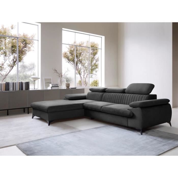 Canapé d'angle Gris Velours Moderne