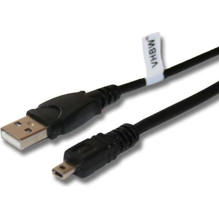 vhbw Câble USB (Standard USB Type A) 150cm compatible avec Panasonic Lumix DMC-SZ1, DMC-SZ3, DMC-SZ5, DMC-SZ7, DMC-SZ9, DMC-TS3