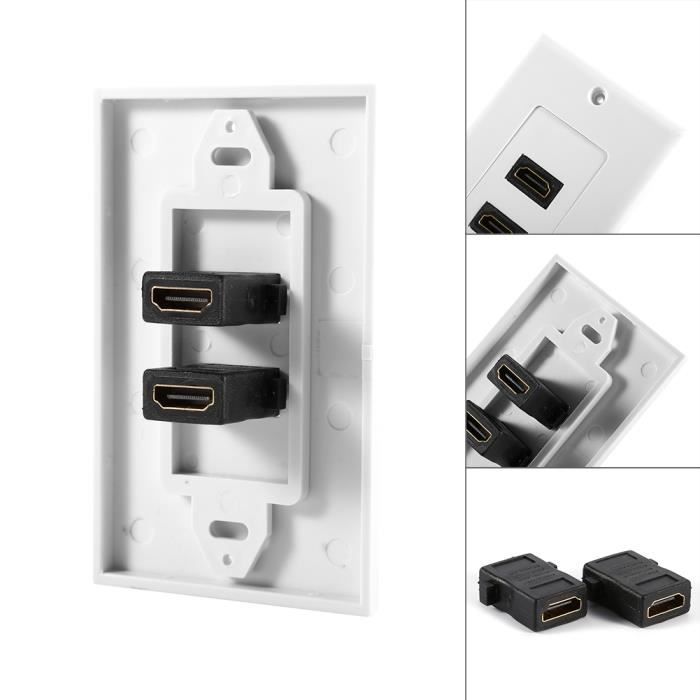 2 HDMI module Plaque panneau Murale Modulaire 2 Prise face outlet-réseau Coupleur Pour HDTV
