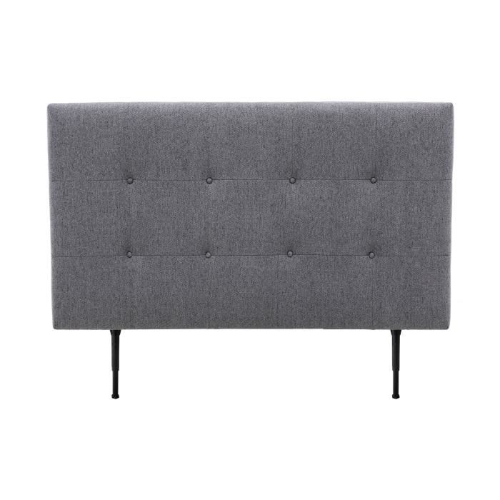 Tête de lit 160 cm ESTIA - Tissu Anthracite - Réglable en hauteur de 105 à 116 cm