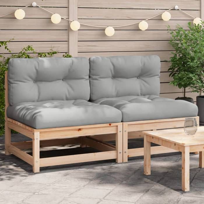 Canapé de Jardin Sans Accoudoirs Bois de Pin