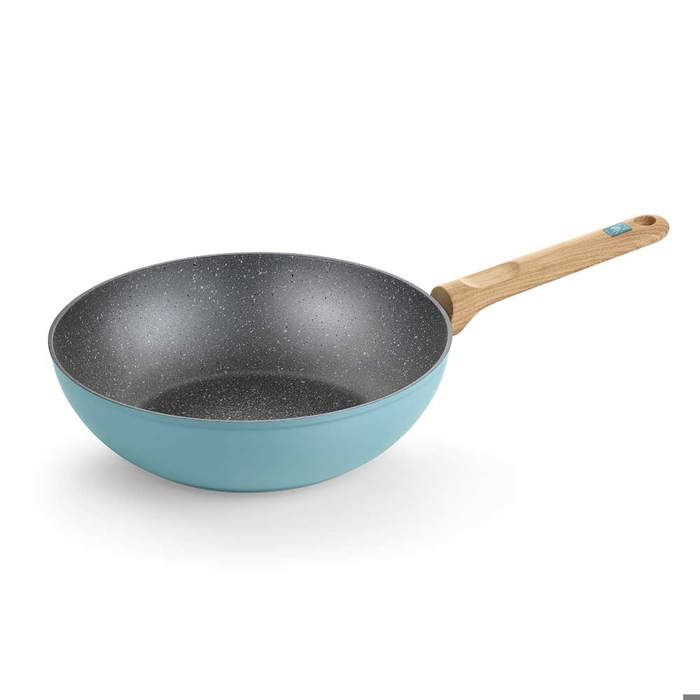 Wok - BRA - NORDIK - 28 cm - Aluminium forgé 4 mm - Revêtement Whitford Quantanium sans PFOA