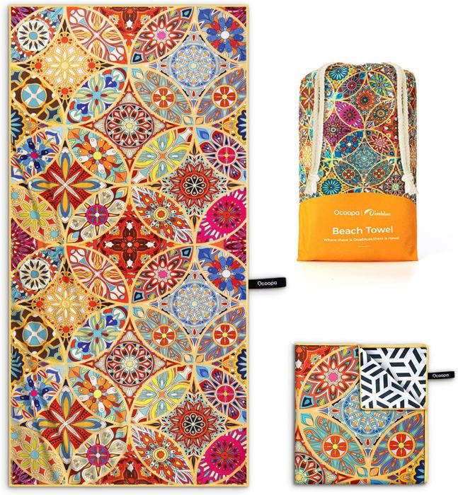 TIMIFIS Serviettes de Plage en Microfibre Surdimensionnées Légères Sans Sable pour Voyage Natation Piscine Yoga Camping pour Adultes Femmes Hommes Essentiel de Plage Cadeau de Vacances