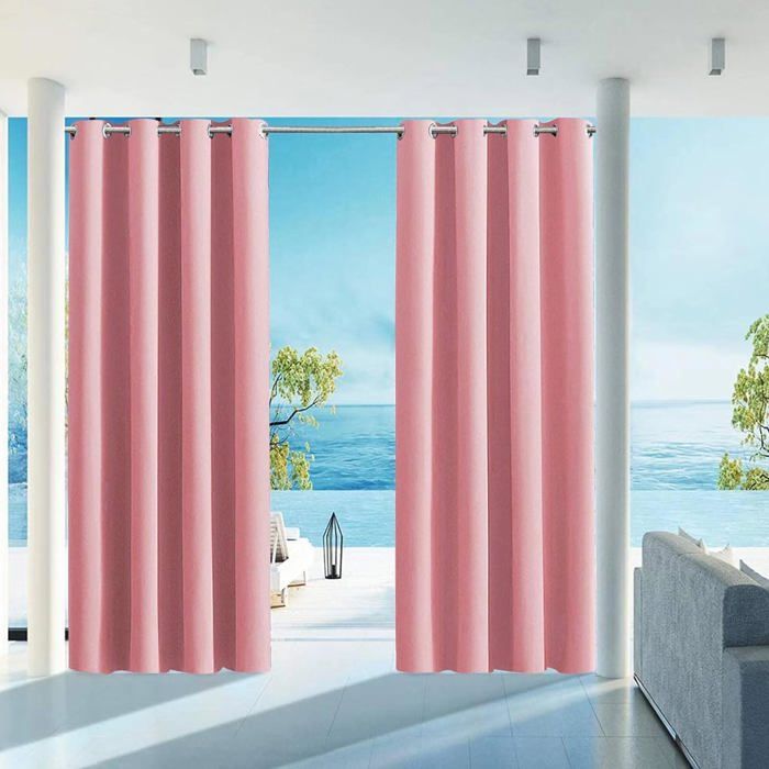 Rideau D'Extérieur Rosnek Imperméable - 180x243 Cm, Œillets, Coupe-Vent | Pour Terrasse, Pergola, Balcon