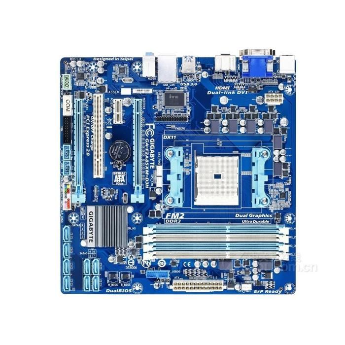 Carte mère GIGABYTE GA-F2A85XM-D3H AMD A85X Socket FM2 4xDDR3 SDRAM 64GB Micro ATX - Gigabyte