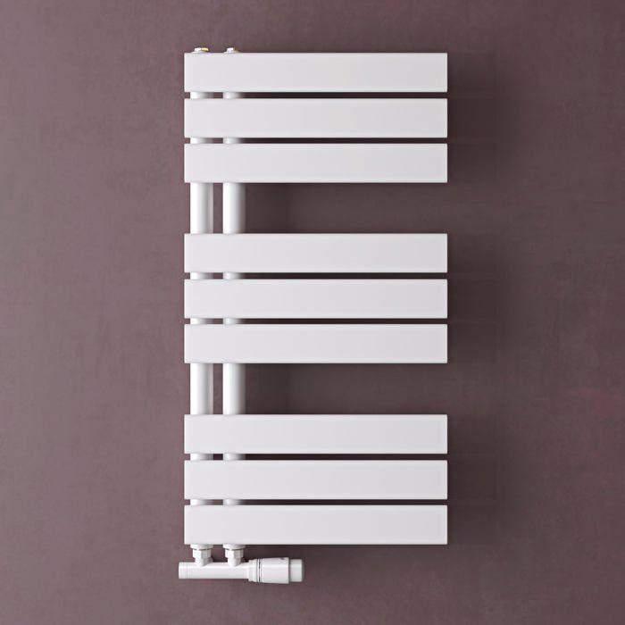 doporro Radiateur de Salle de Bain Sèche-Serviette 76x40cm Radiateur à Eau Chaude ou Électrique Blanc Sèche-Serviettes Design FN