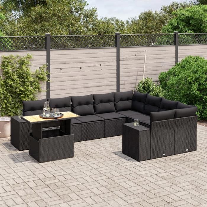 vidaXL Ensemble à Manger de Jardin avec Coussins 13 pcs Table et Chaises à Dossier Rabattable Meubles dExtérieur Patio 3210687