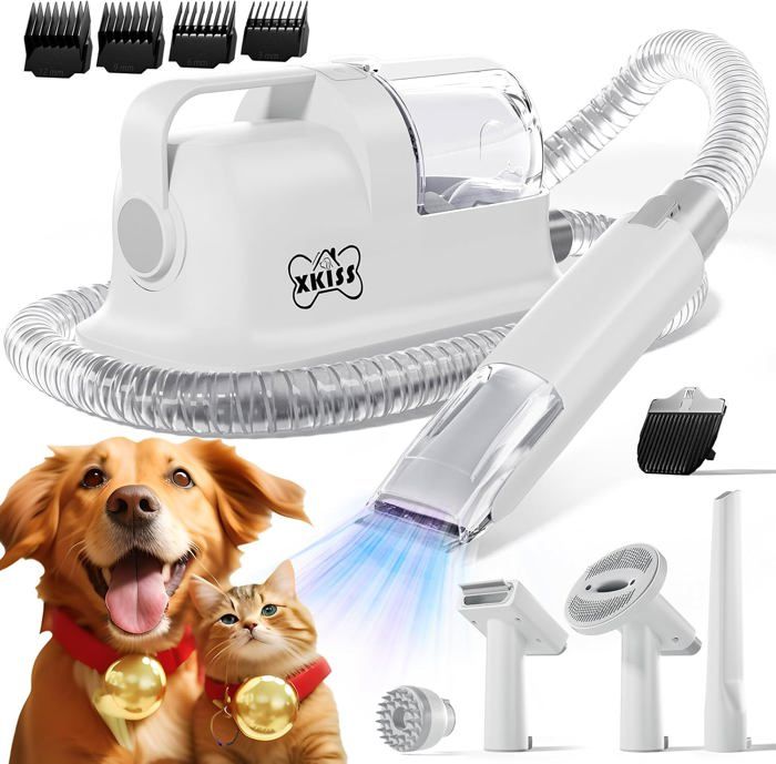 Comparer les prix de Aspirateur poil de chien,13000 Pa Aspirateur Poil de Chien Chat avec 5 Outils de Toilettage,60dB Silencieuse,Aspirateur pour chien