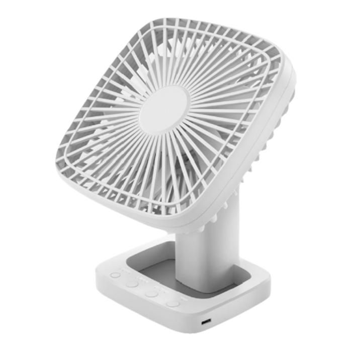 Ventilateur de Bureau Portable Chargement USB 4 Vitesses avec Fonction de Minuterie et Indicateur de Batterie Idéal pour - Rwoythk