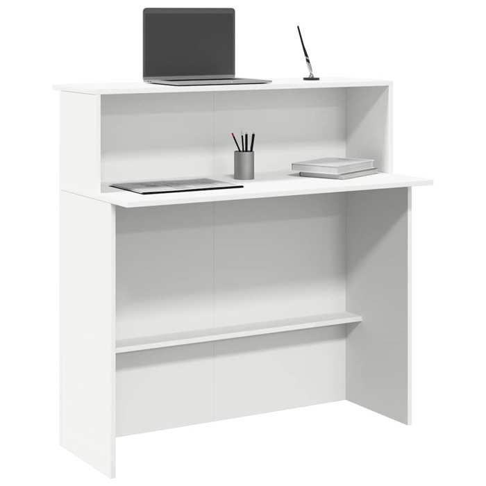 Bon PlanBureau daccueil - JILI HOT - Bureau de réception blanc 100x50x1035 cm bois dingénierie Thome7353862