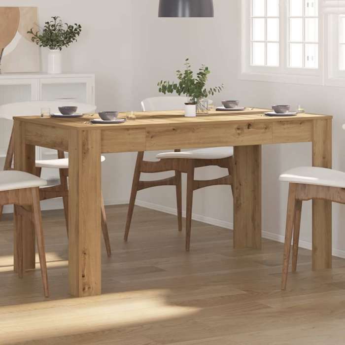 Elégant Table à manger - Plateau Spacieux - chêne artisanal - 140x745x76 cm - bois dingénierie &7477289