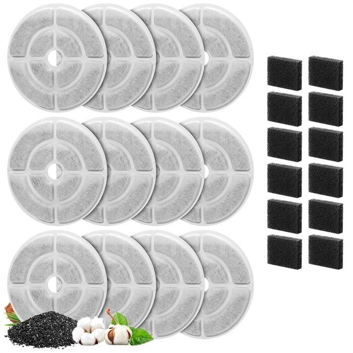 Meilleurs prix pour Chat pour Fontaine à Eau pour Chien de 25 Gallons/95 L Filtres et Éponges Activés pour Fontaine à Eau pour Animaux de Compagnie