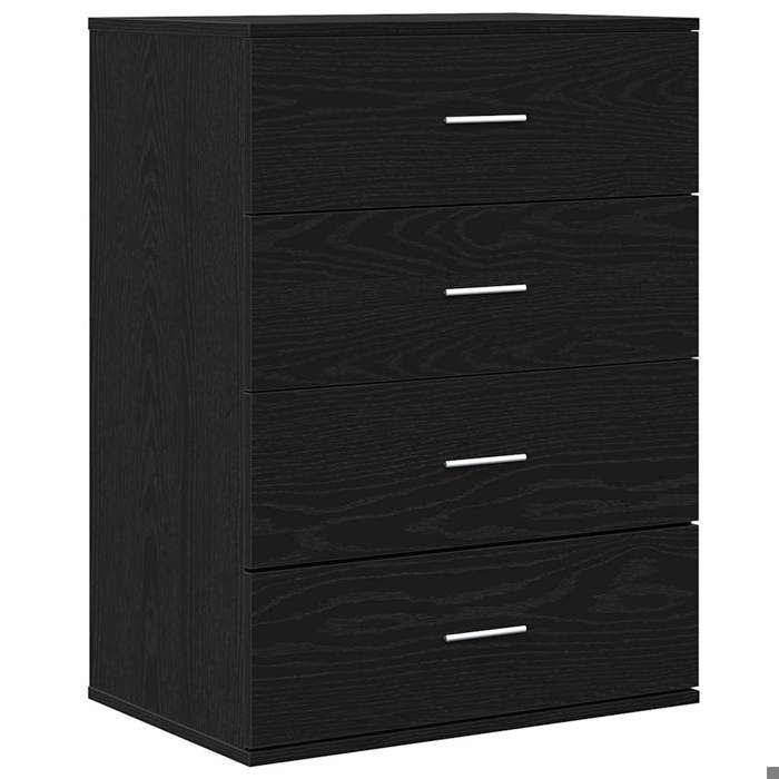 YUN@Buffet Bas Bahut Armoire Commode Sidebord avec tiroir Chêne Noir 60 x 39 x 80 cm - bois dingénierie @982@