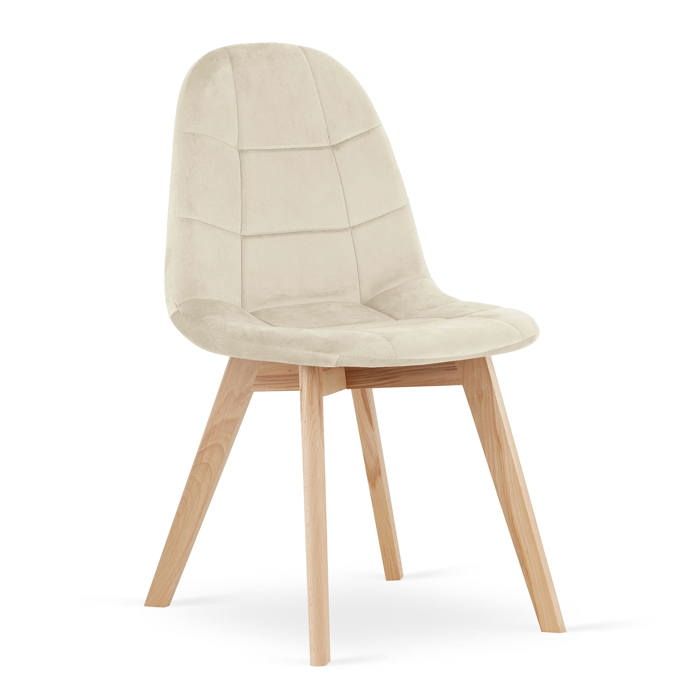 Chaise Komodee SORANO - 6 Pieces - BEIGE Tapisser en velours 54 x 45 x 82 cm Chaise Komodee SORANO - 6 Pieces - BEIGE Tapisser en velours 54 x 45 x 82 cm