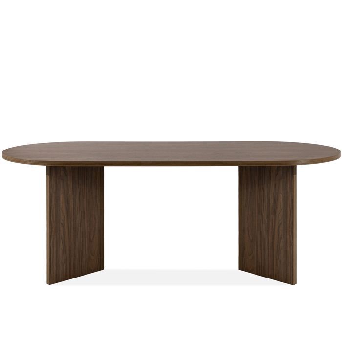 Table de salle à manger faber ovale 204 cm pour 10 personnes style moderne noyer foncé