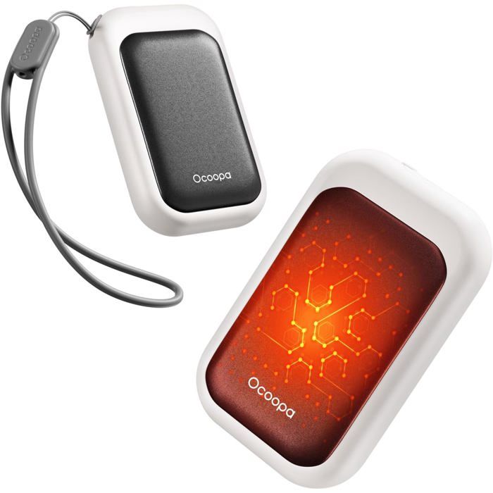 OCOOPA UT4 Lot De 2 Chauffe-Mains Électriques Magnétiques 5000 MAh – Rechargeables, Ultra Compacts, Imperméables, Chaleur Rapide Hiver