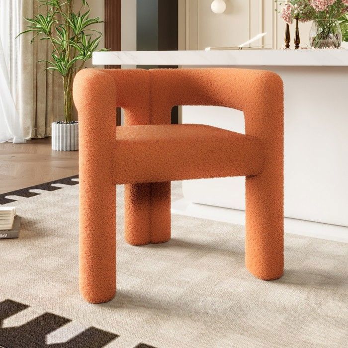 O.Ye Fauteuil Ergonomique Velours Premium Orange - Confort Optimal Et Design Unique - Montage Rapide - Idéal Salon Et mult FAUTEUIL