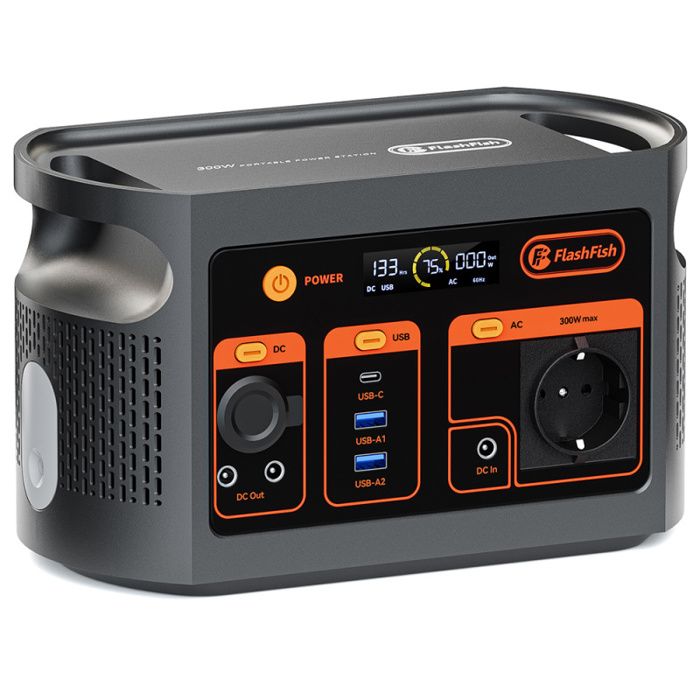 Station d’alimentation - FLASHFISH - E103 - Batterie Lifepo4 1792Wh - 300W - Générateur Solaire Multi-Sorties