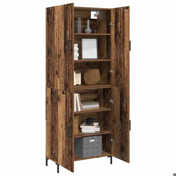Buffet bas - JILI - Marron Haut Armoire - pour salon - Bois ancien 695 x 34 x 180 cm Bois dingénierie FR72