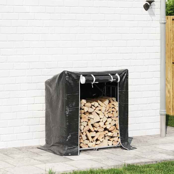 BEL ACHAT*Portant/Support de bois de chauffage - magasin de bûches et housse de pluie acier galvanisé Promo277610
