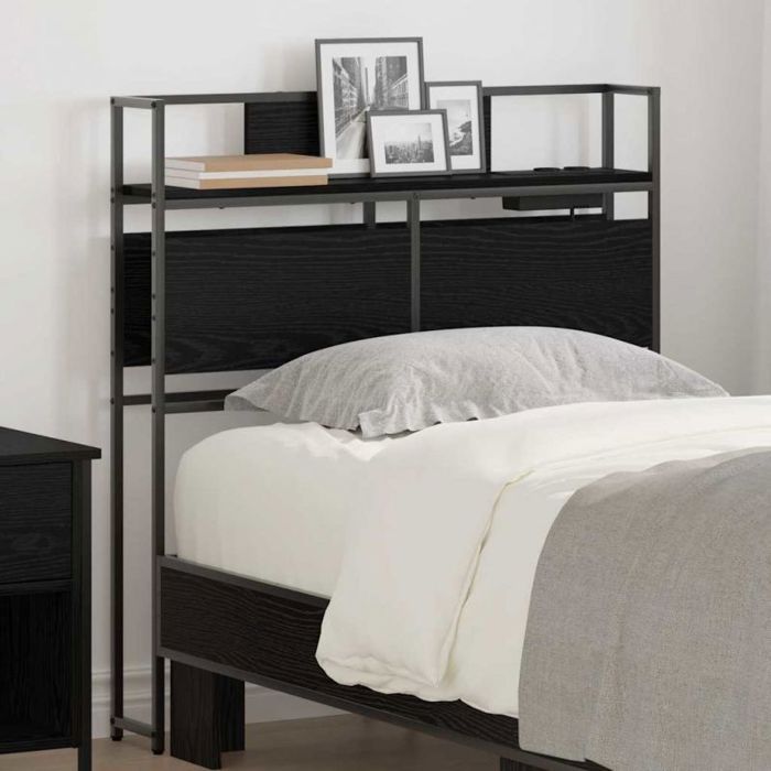 Bout de lit Vidaxl Tête de lit de rangement Chêne noir 80 cm Bois dingénierie