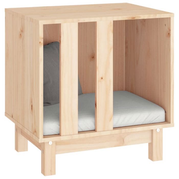 Niche pour chien en bois de pin - WIENS - 50x40x52 cm - Bois de pin massif - Brun - Style Scandinave Moderne