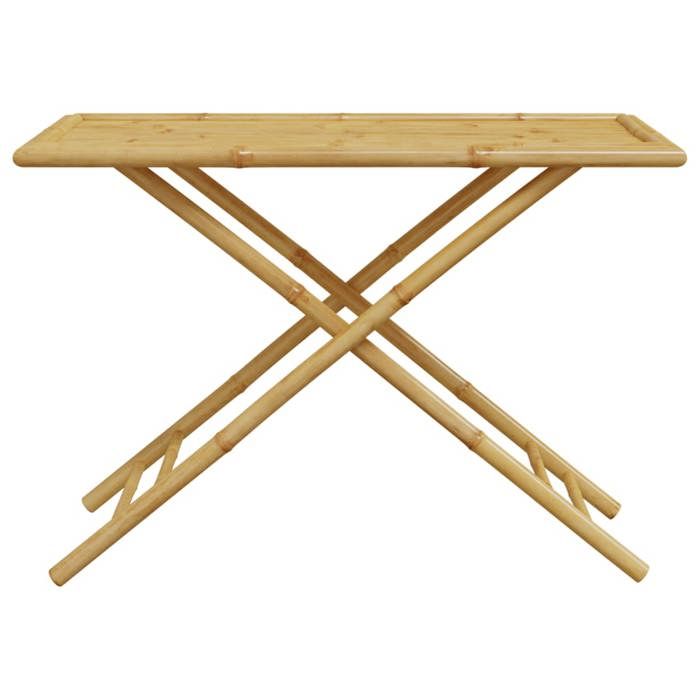 Table de jardin pliable en bambou - WIENS - 110x55x75 cm - Pliable - Brun - Style Scandinave Moderne - Ventilé