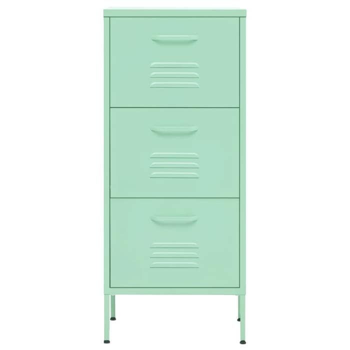 (SOLDES DEC)Armoire de rangement - cabinet de chambre - Anti-poussière - Vert menthe 42 5x35x101 5 cm Acier 01_4684318