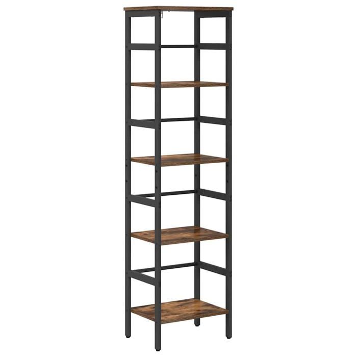 Bibliothèque industrielle - vidaXL - Chêne fumé - 40x29 5x149 cm - Bois dingénierie - 4 étagères