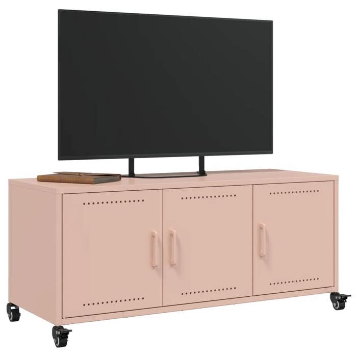 NEUF Armoire TV - Rose - Meuble TV - TABLE TV - rose 100 5x39x43 5 cm - acier TT4767