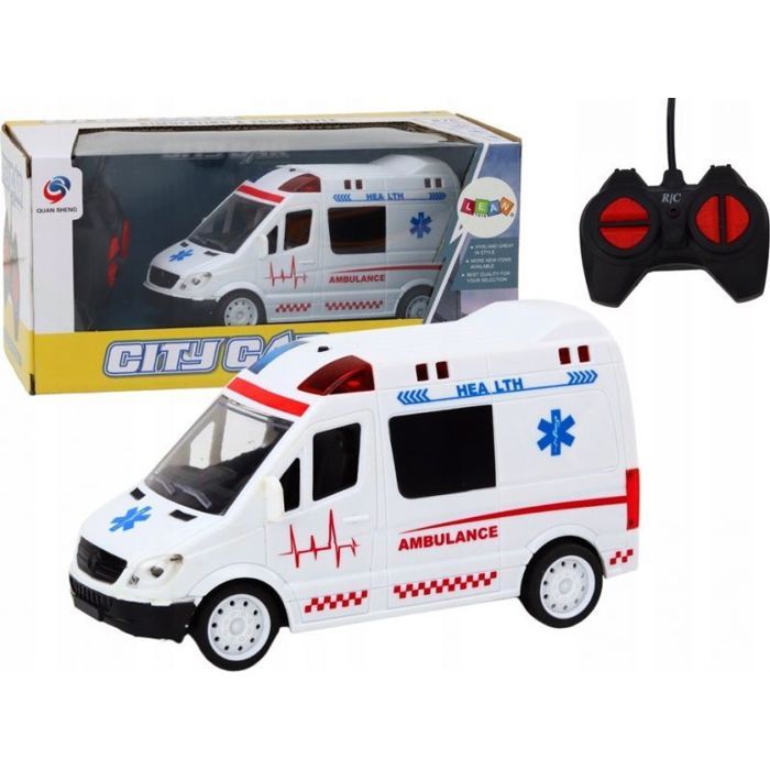 Voiture électrique - LEANTOYS - 17629 - Ambulance télécommandée - Lumières et sons blancs - Plastique