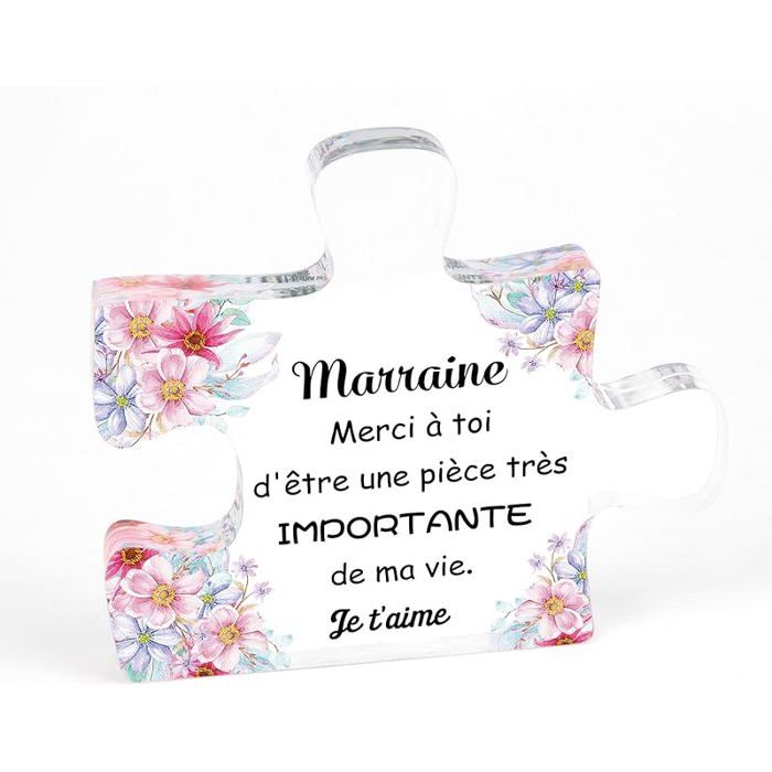 Cadeau Marraine Cadeau Fete des Meres pour Marraine Acrylique Puzzle Idee Marraine Merci à toi dêtre une pièce très