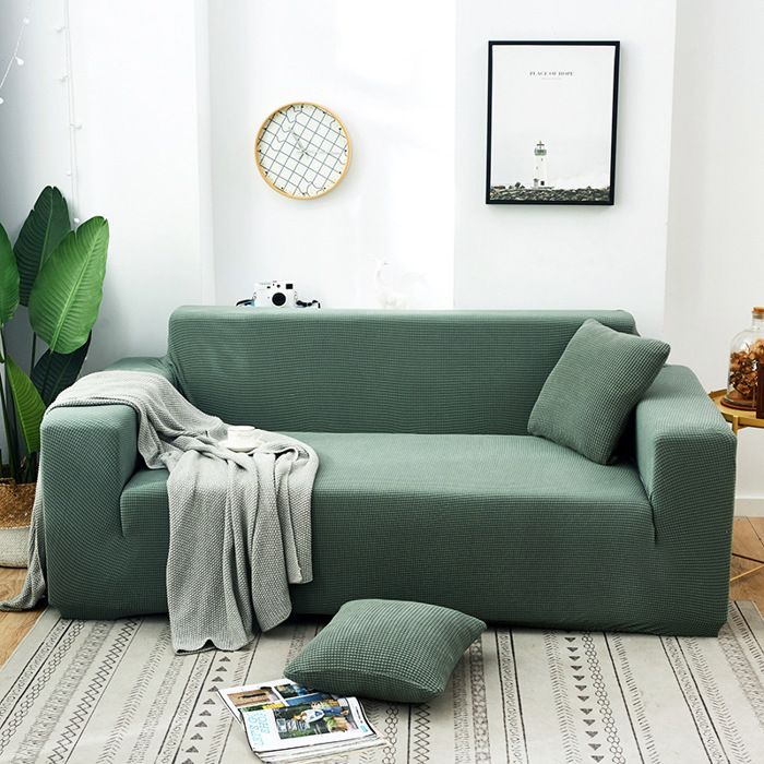 Housse de Canapé Élastique Vert Sapin - Taille L (190-230cm) - Protection Anti-déchirure - Sans Coussin