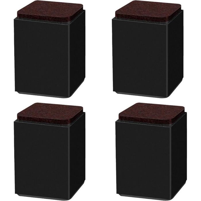 Pieds de meuble auto-adhésifs - Unbrand - Noir - Lot de 4 pièces - Acier carbone - Auto-adhésif - Carré 6x6 cm