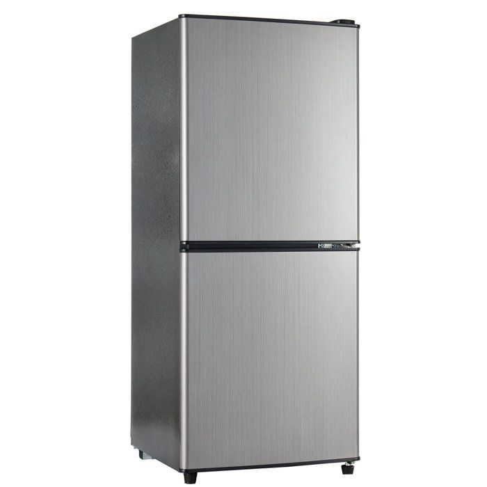 Réfrigérateur 106 L 60 L + 46 L 7 niveaux de température éclairage LED étagères réglables acier noir argent