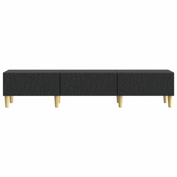 Meuble TV - vidaXL - bois dingénierie - noir - grand rangement - style vintage - 147 x 34 5 x 30 cm 568jgw46j