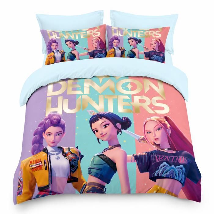 Anime Housse de CouetteMotif Idole KPop Parure de lit 240x220cm en Polyester avec Housse de Couette et taie doreiller 50x75cm-n1
