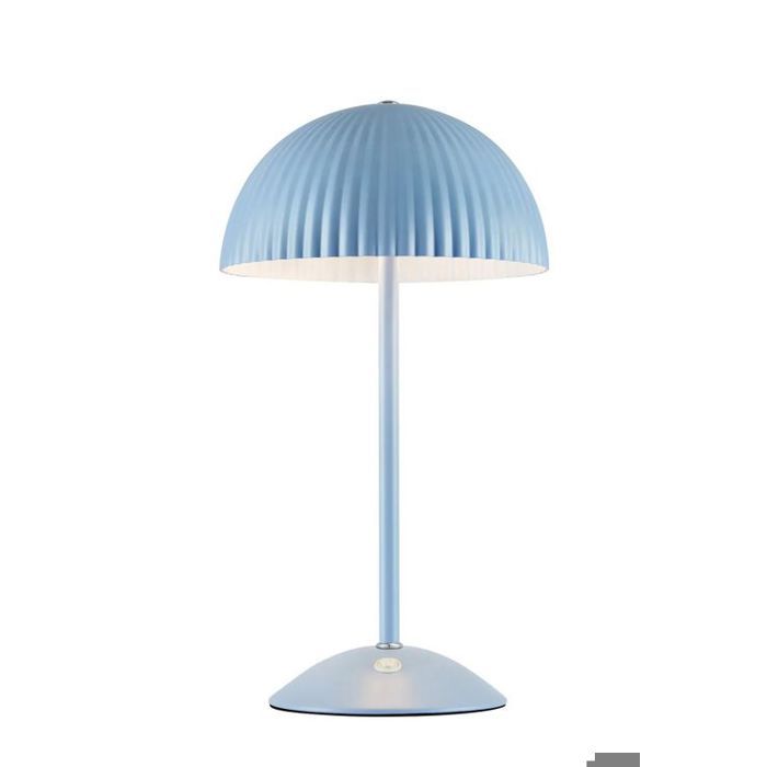 Lampe de table métal bleu abat-jour plissé G9 design décoratif - Markslojd - Zin
