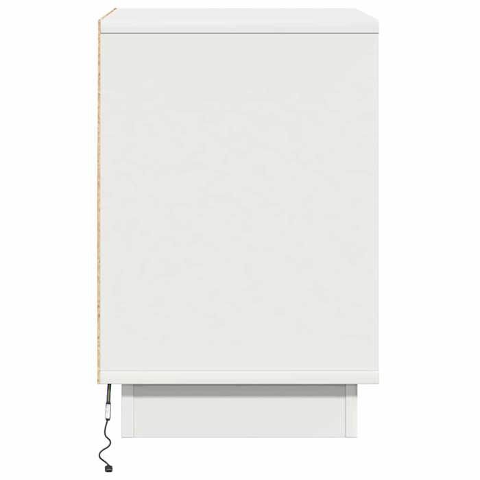 Cabinet de chevet - Table de Nuit/ Commode Chambre - Bois dingénierie - Blanc - LED rvb - 39 x 34 5 x 50 cm 540454jnc48n
