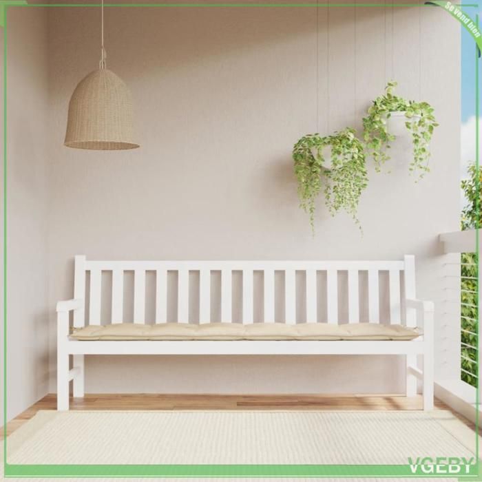 Coussin de banc de jardin - FAFEISY - 361643 - Beige - 200x50x7 cm - Tissu Oxford résistant à leau