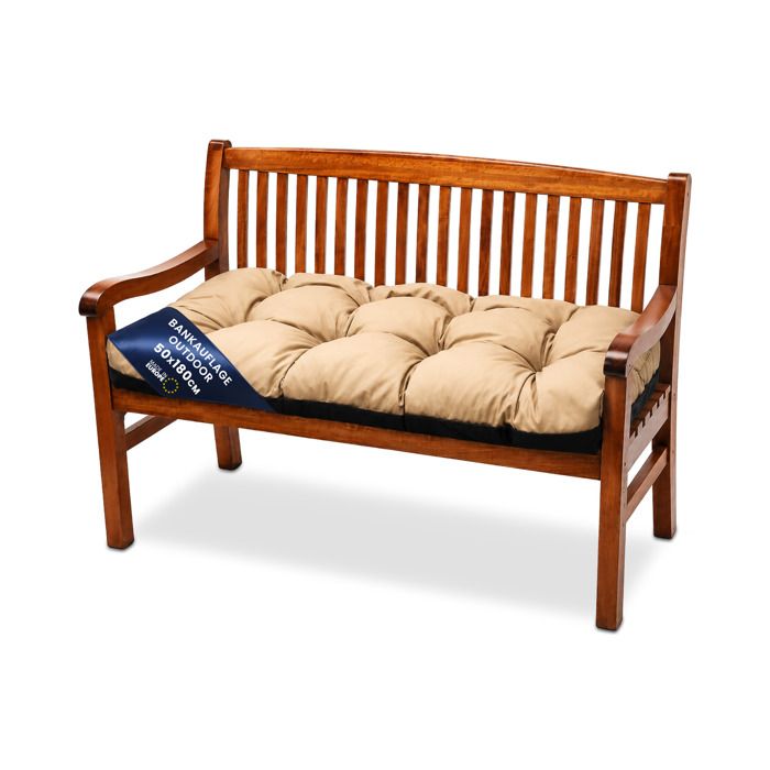 Coussin banquette de jardin 180 x 50 cm - coussins de banc canapé et pour palette impermeable oreiller exterieur au assise Beige