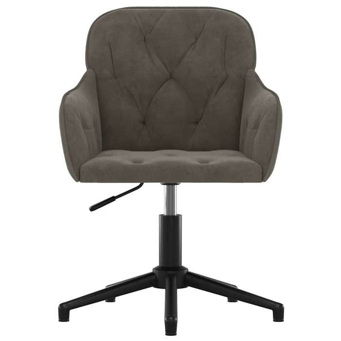 Meuble de bureau - VIDAXL - Top Chaise pivotante de bureau - 1 place - Gris foncé Velours LV2293