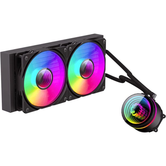 Kit de refroidissement liquide GAMEMAX IceBurg 240 Infinity BK Radiateur 240 mm 2 x 120 mm ARGB