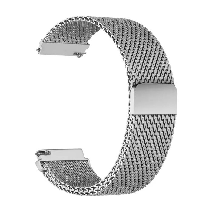 INF Bracelet de montre à boucle milanaise pour montres intelligentes Argent 22 mm