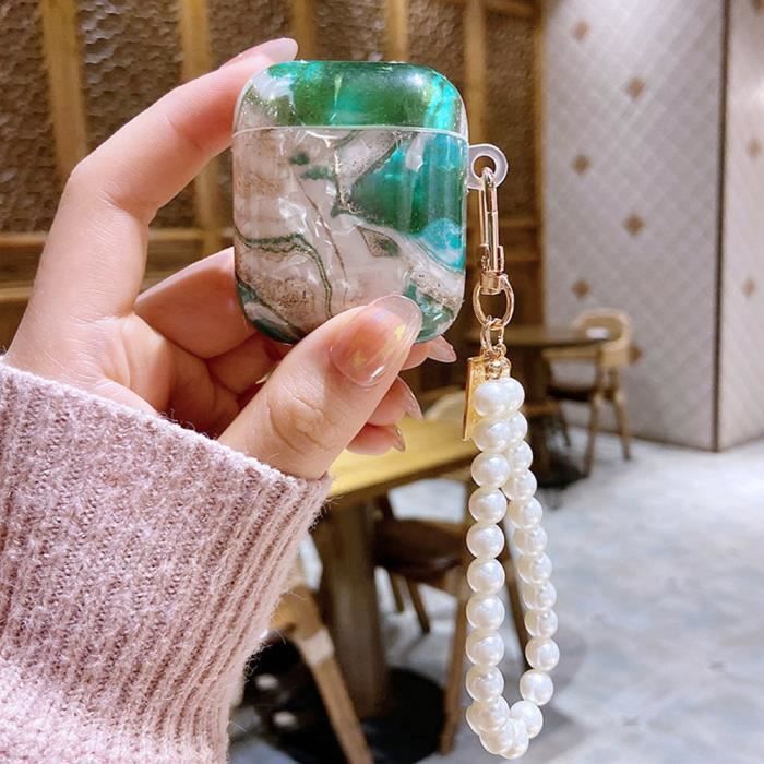 Newseego Étui Compatible Avec Les AirPods Pro, Étui De Protection Rigide En Marbre Élégant Et Luxueux Pour PC, Étui De Protection Mince Et Antichoc Portable Pour Étui De Chargement AirPods Pro-Bleu